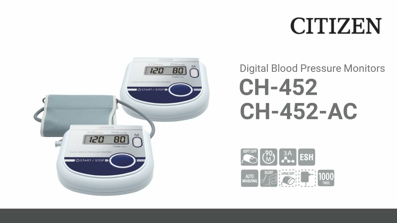 video CH 452 AC – Digital Blood Pressure Monitor – White – Citizen
