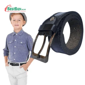 Double Stitch Leather Belt for Boys & Kids – Pack of 3 – Black